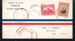 Haiti - 1929 - Miami To Puerto Rico FAM 6 Flight Cover With Cachet. - Haiti