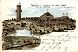 Gruss Vom Kaiser Friedrich Turm Bei Werden - Litho - Essen