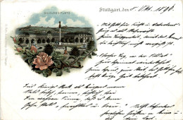 Schlossplatz Stuttgart - Litho 1896 - Stuttgart