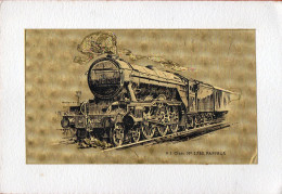 LNER Class A3 2750 Papyrus -Reflective Gold Print (140mm X 85mm) Mounted On White Card (170mm X 85mm) - Trains