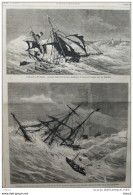 L'ouragan - Le Sloop "Saint-Pierre-Justine", Désemparé, Se Réfugiant Dans Le Port De Honfleur - Page Original 1877 - Historische Dokumente