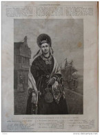 Une Jeune Paysanne De La Hollande Septentrionale - Page Original 1877 - Historische Dokumente