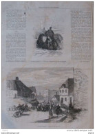 Guerre D'Orient - Une Rue De Kalafat - Cosaques Transportant Des Fourrages - Page Original 1877 - Historische Dokumente
