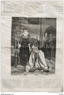 Marie Stuart Recevant Son Arrêt De Mort - Page Original 1877 - Historische Dokumente