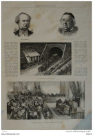 La Grande Skuptchina De Serbie - Tunnel Du Mont Saint-Gothard - La Chanoine De Smet - Page Original 1877 - Historische Dokumente