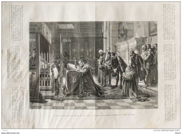 Philippe II Devant Les Restes De Don Juan D'Autriche à L'Escurial - Page Original 1877 - Historische Dokumente