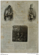 Marchand De Chiens - Marchand De Papier Tue-mouches - Les Boxeurs - Page Original 1877 - Documents Historiques