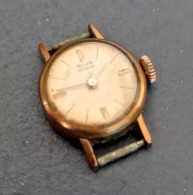 Montre Vintage En Métal Doré Années 50 - Horloge: Antiek