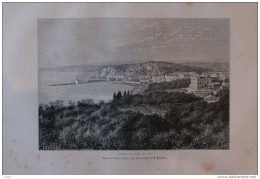 Entrée Du Port De Nice - Nizza - Dessin De Taylor -  Page Original 1877 - Documents Historiques