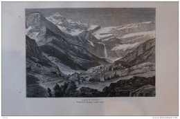 Cirque De Gavarnie - Dessin De F. Schrader -  Page Original 1877 - Historische Dokumente