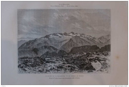 Le Massif De La Maladetta, Vue Du Sommet Du Posets - Dessin De Taylor -  Page Original 1877 - Historische Dokumente