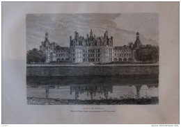 Château De Chambord - Dessin De Taylor -  Page Original 1877 - Historische Dokumente
