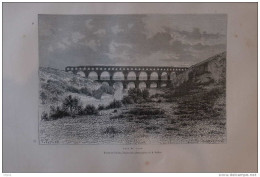 Pont Du Gard - Dessin De Taylor -  Page Original 1877 - Historische Documenten