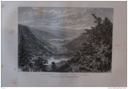 Lacs De Retournemer Et De Longemer, Vus Du Col De La Schlucht - Dessin De Taylor - Page Original 1877 - Historische Documenten