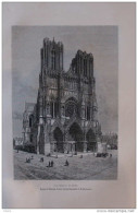 Cathédrale De Reims -  Page Original 1877 - Historical Documents