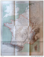 France Physique -  Carte Original En Couleur 1877 - Historische Documenten