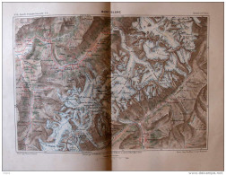 Mont Blanc  -  Carte Original En Couleur 1877 - Historische Documenten