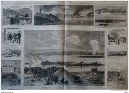 La Guerre Sur Le Danube - Kladowa, Ville Turque - Bombardement De Widdin Et Kalafat - Gjurgewo - Page Original  1877 - Historische Dokumente