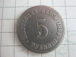 Germany 5 Pfennig 1894 A - 5 Pfennig