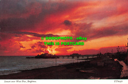 R521353 Brighton. Sunset Over West Pier. Elgate Postcards - Welt