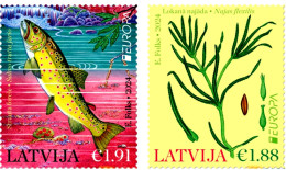 (!) Latvia Lettland Lettonie 2024 Europa CEPT Underwater Flora And Fauna Fish Plant MNH - Latvia