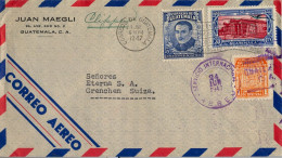 1947 GUATEMALA - GRENCHEN , SOBRE CIRCULADO , CORREO AÉREO VIA CLIPPER , SERVICIO INTERNACIONAL - Guatemala
