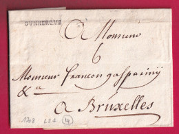 MARQUE DUNKERQUE NORD 1708 LENAIN N°2A POUR BRUXELLES BELGIQUE LETTRE - 1701-1800: Precursors XVIII