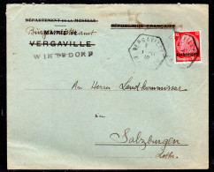 Lothringen Mit Altem Franz. Stempel Vergaville - Besetzungen 1938-45