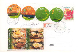 Indonesie 2006 Coupe Du Monde Football Sur Lettre Recommandée Indonesia Worldcup Soccer Round Stamps Registred Letter - 2006 – Allemagne