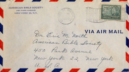 1950 GUATEMALA - NEW YORK , SOBRE CIRCULADO , CORREO AÉREO , BATRES MONTUFAR , AMERICAN BIBLE SOCIETY - Guatemala