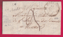 CURSIVE 54 MALESTROIT MORBIHAN CAD TYPE 12 PLOERMEL 1842 POUR RENNES ILLE ET VILAINE LETTRE - 1801-1848: Precursors XIX