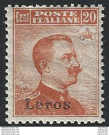 1917 Egeo Lero 20c. Arancio Mc MNH Sassone N. 9 - Sonstige & Ohne Zuordnung