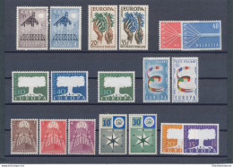 1957 EUROPA CEPT , Annata Completa , Francobolli Nuovi,  8 Paesi 18 Valori, MNH* - Volledig Jaar