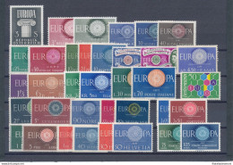 1960 EUROPA CEPT, Annata Completa, Francobolli Nuovi, 20 Paesi 36 Valori, MNH** - Komplette Jahrgänge