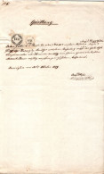 ANNO  1859 - DOCUMENTO CON MARCHE DA BOLLO 15 KR E 4 KR     - - Unclassified