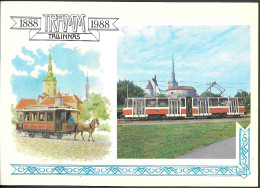 Russia 4K Picture Postal Stationery Card 1988 Unused. Estonia Tallinn Tram Streetcar - 1980-91