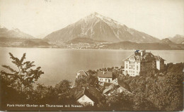 Postcard Switzerland Park Hotel Gunten Am Thunersee Mit Niesen - Autres & Non Classés