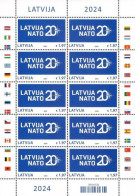 (!) Latvia Lettland Lettonie 2024 Latvia In NATO - 20 Years MINI SHEET MNH CONTRY FLAGS - Latvia