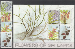 Sri Lanka  1984  Orchids  Set & Sheet  MNH - Orchidées