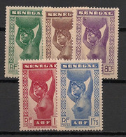 SENEGAL - 1938 - N°YT. 144 à 148 - Série Complète - Neuf Luxe ** / MNH / Postfrisch - Unused Stamps