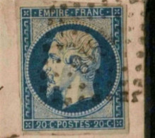 EXCEPTIONNELLE NUANCE ACIER BLEU VERDATREde Sept 55 + Au Dos RARE CàD 14 Montluel  N°14Am YetT Spé75 - 1853-1860 Napoléon III.