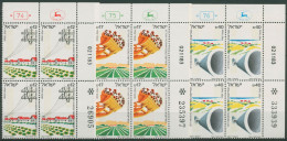 Israel 1984 Siedlungsbau 955/57 Plattenblock Postfrisch (C61783) - Nuevos (sin Tab)