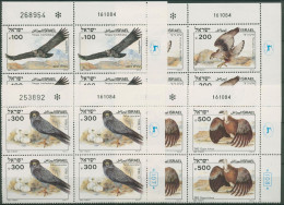 Israel 1985 Vögel Falke Geier Adler 982/85 Plattenblock Postfrisch (C61797) - Ungebraucht (ohne Tabs)