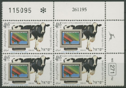 Israel 1996 Viehzüchterverband Kuh 1361 Plattenblock Postfrisch (C61955) - Unused Stamps (without Tabs)