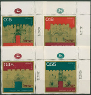 Israel 1972 Jerusalem Stadttore 552/55 Mit Druckvermerk - Ungebraucht (ohne Tabs)