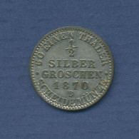 Preußen 1/2 Silbergroschen 1870 B, König Wilhelm I., J 88, Ss-vz (m6148) - Kleine Munten & Andere Onderverdelingen