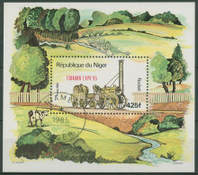 Niger 1985 Lokomotiven Block 29 Mit Aufdruck Block 44 Gestempelt (C62519) - Niger (1960-...)