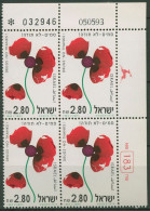 Israel 1993 Drogen-nein Danke, Mohnblüte 1269 Plattenblock Postfrisch (C62004) - Ungebraucht (ohne Tabs)