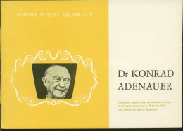 Jemen 1967 Gedenkheft Konrad Adenauer Auf Goldfolie 629 A Postfrisch (G19612) - Yémen