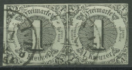 Thurn Und Taxis 1852/58 1 Kr. Waag. Paar 7 A Gestempelt Geprüft, Fast Vollrandig - Sonstige & Ohne Zuordnung